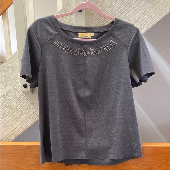 Princess VERA WANG Gray Embellished Top - Picture 1 of 4